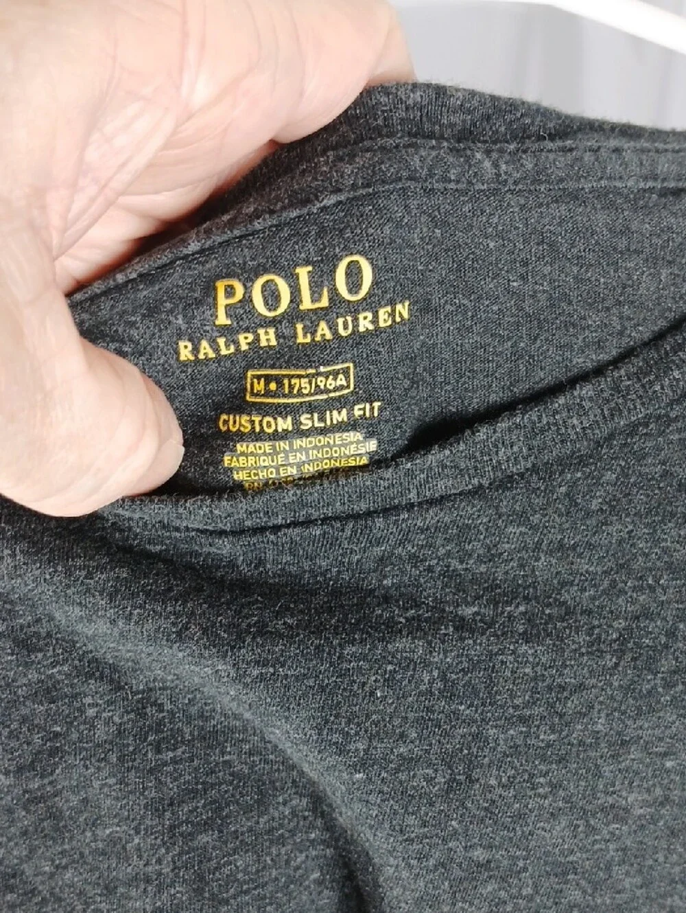 Polo by Ralph Lauren Charcoal Heather Long-Sleeve Crew Tee with Maroon Pony